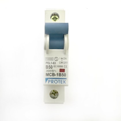 Protek PEL1-63 MCB-1B50 B50 50A 50 Amp MCB Circuit Breaker Type B